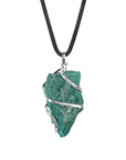 Green Jade Tree of life crystal necklace Raw Rough Pendant for women