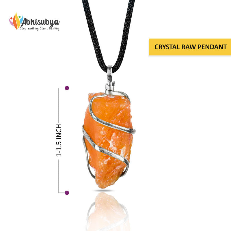 Sunstone Crystal Healing Raw Rough Pendant Necklace for Men & Women