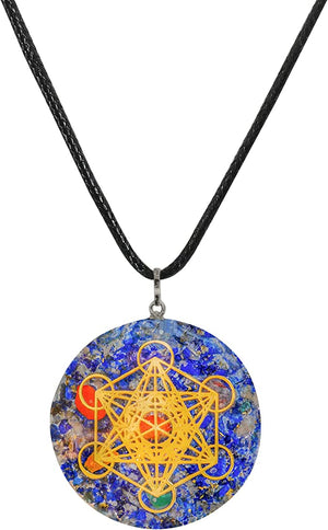 Lapis Lazuli Crystal Jewelry Chakra Stone Orgonite Pendant Necklace Gifts