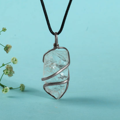 Clear Quartz Crystal Pendant - Raw Clear Quartz Pendant - Clear Quartz Stone - Size 1-1.5 Inches