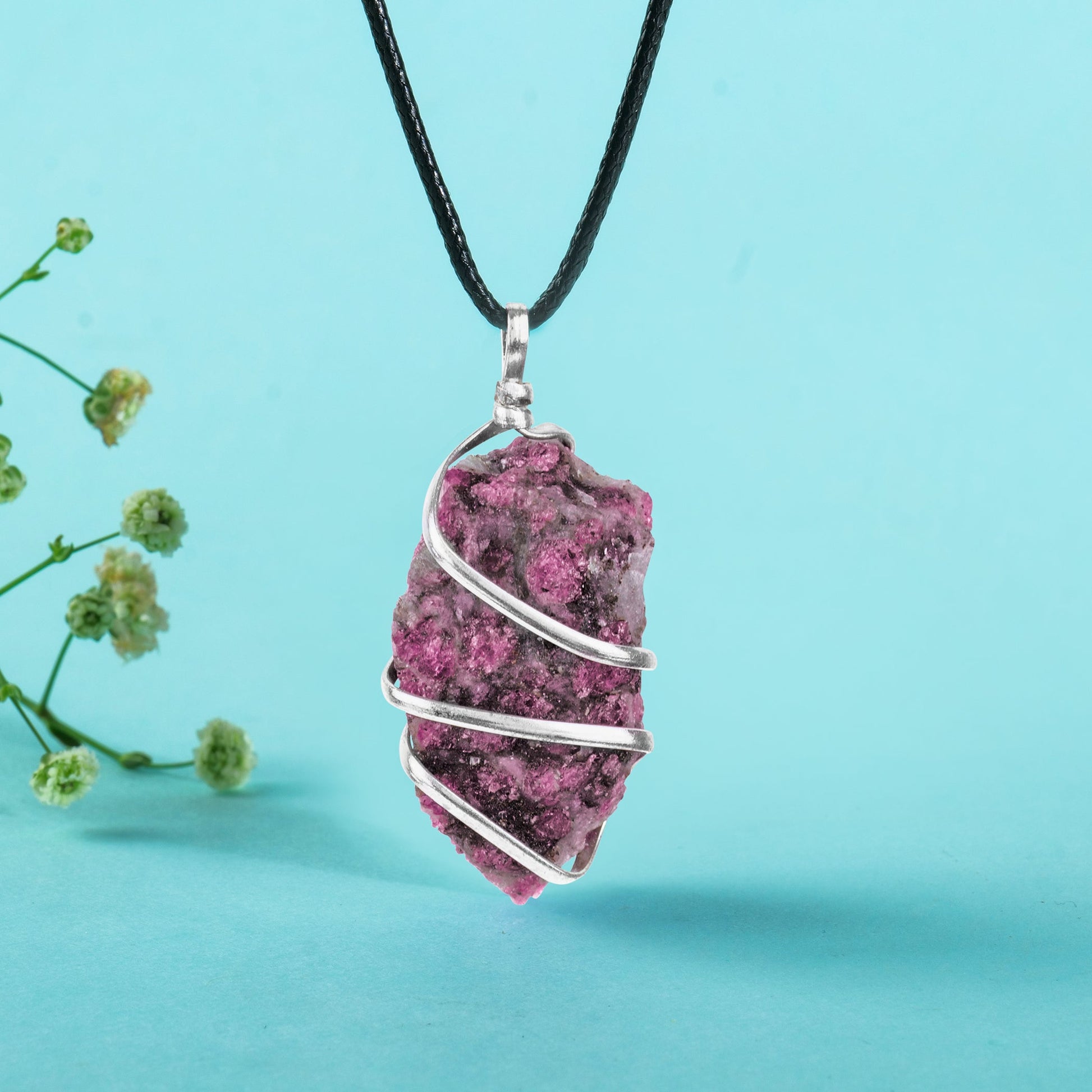 Rhodonite Crystal Pendant - Rhodonite Healing Crystals - Rhodonite Stones - Size 1-1.5 Inches