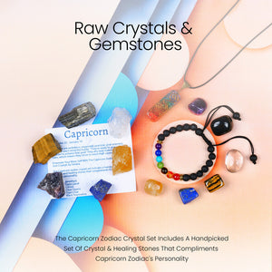 Capricorn Zodiac Crystal Kit, Healing Birthstone Gifts for Women/Men