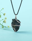Black Tourmaline Pendant - Raw Black Tourmaline Necklace - Crystal Pendant Necklace - Size 1-1.5 Inches