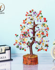 Chakra Tree - Crystal Decor - Gemstone Tree - Spiritual Gift - Silver Wire Size: 10-12 Inch
