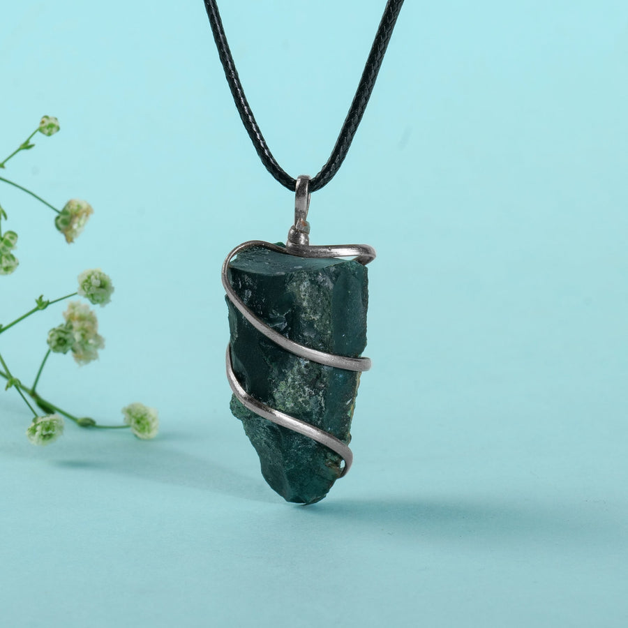 Moss Agate Pendant - Moss Agate Jewellery - Moss Agate Pendant Necklace - Size 1-1.5 Inches
