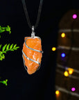 Sunstone Crystal Healing Raw Rough Pendant Necklace for Men & Women