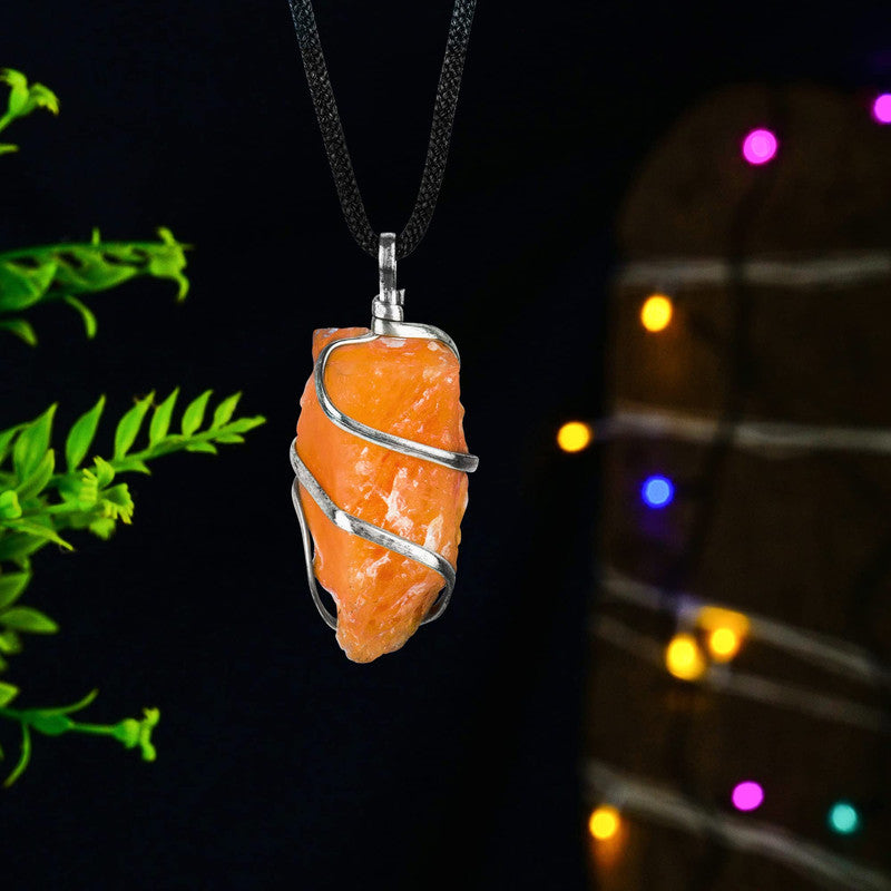 Sunstone Crystal Healing Raw Rough Pendant Necklace for Men & Women