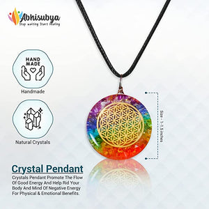 Seven Chakra Crystal Orgonite Pendant Necklaces