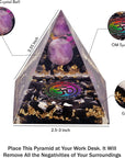 Amethyst Healing Crystal Orgone Pyramid for Meditation & Table Decoration
