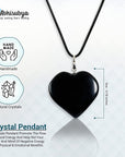 Black Obsidian natural handmade crystal tumble Heart Pendant for healing