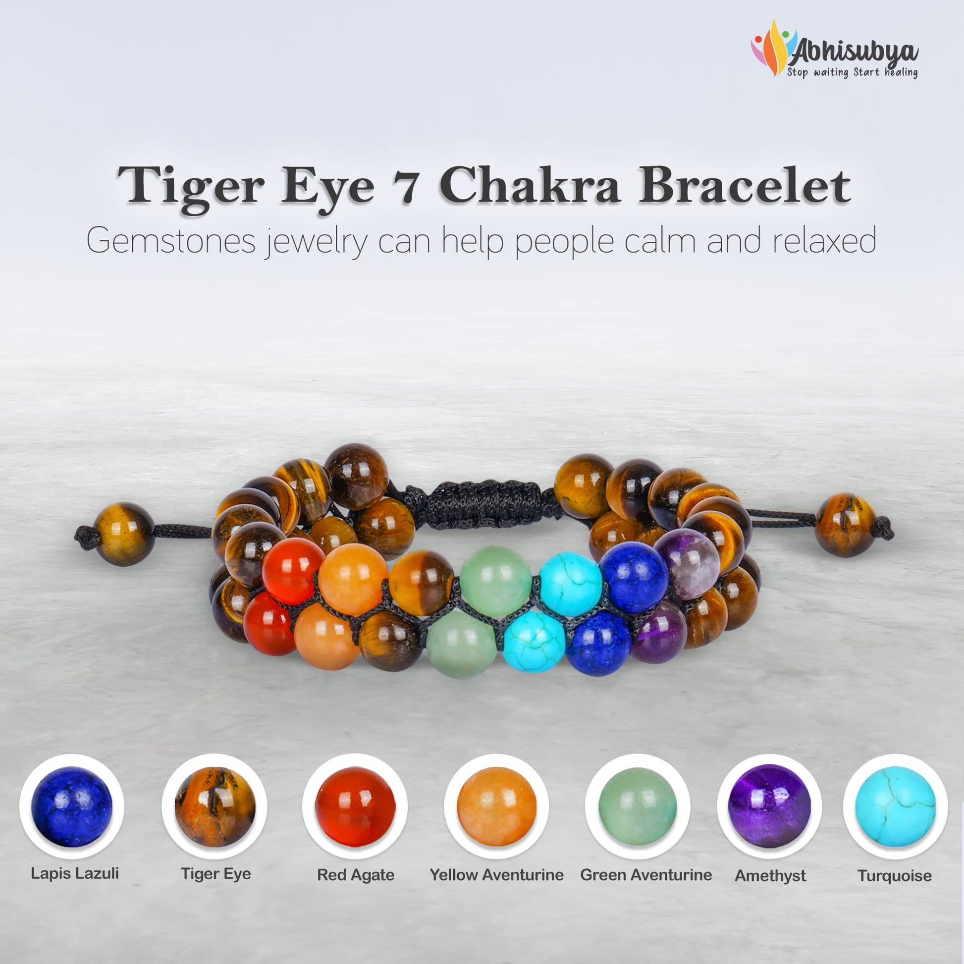 Tigers Eye Crystals Beaded Bracelets for Teen Girls, Men & Women