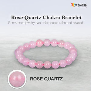Rose Quartz Healing Crystal Unisex Bracelet for Love