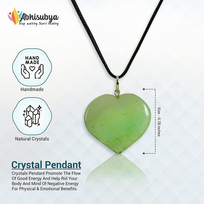 Green Jade Tree of life crystal necklace Heart Pendant for women