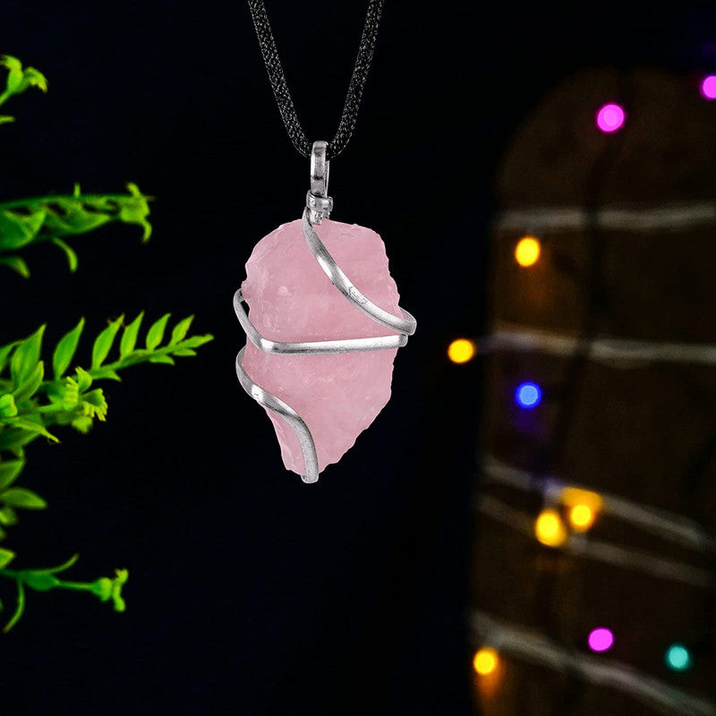 Rose Quartz Crystal Necklace Pink Tumble Raw Rough Pendant