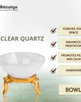 Clear Quartz Crystal Gemstone Bowl Crystals Kitchen Decor Decorative Bowl