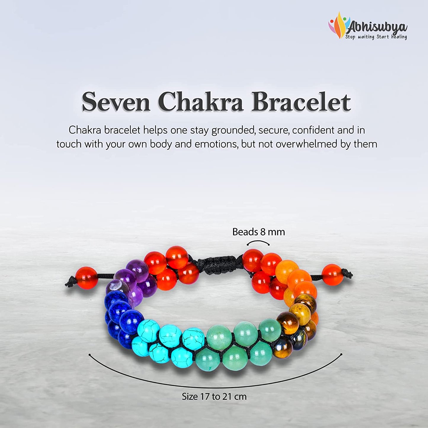 Natural 7 Chakra Stones Gemstone Bracelet Chakra Jewelry for Meditation