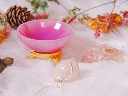 Elegant Beauty: Pink Onyx Crystal Bowl for Stones