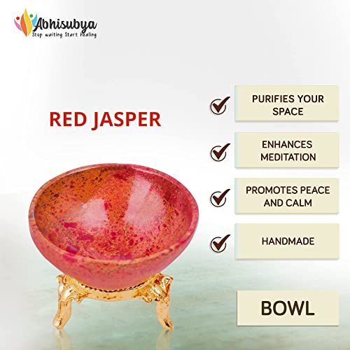 Red Jasper Crystal Bowl - Chakra Stone & Decorative Piece