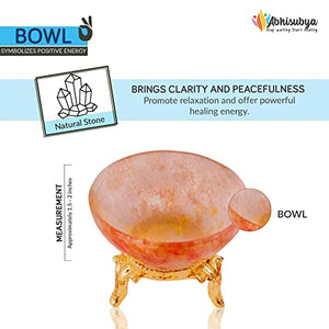 Handmade Red Aventurine Crystal Bowl - Chakra Balancing Home Decor