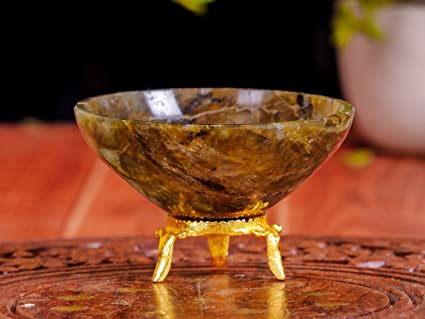 Natural Beauty: Moss Agate Crystal Bowl with Chakra Stones