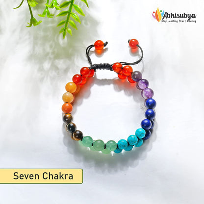 Natural 7 Chakra Stones Gemstone Bracelet Chakra Jewelry for Meditation