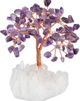 Amethyst Clear Quartz Base Crystal Tree for Wealth & Luck