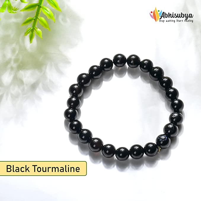 Black Tourmaline Healing Crystal Unisex Bracelet