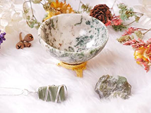 Natural Harmony: Tree Agate Crystal Bowl Set