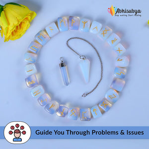 Opalite Crystal Runes for Healing Meditation Runes Set