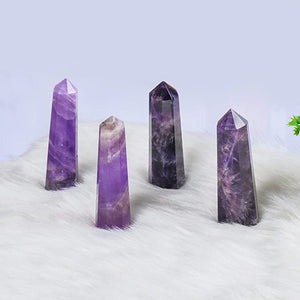 Amethyts Crystal Chakra Wand Set for Healing 7 Meditation set of 4