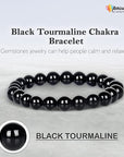 Black Tourmaline Healing Crystal Unisex Bracelet