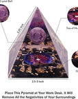 Amethyst Crystal Orgone Pyramid for Healing & Positivity