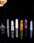 Seven Chakra Crystal Stone Wand Set for Healing 7 Meditation set of 6
