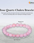 Rose Quartz Healing Crystal Unisex Bracelet for Love