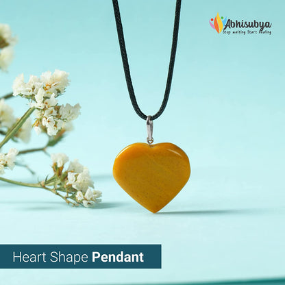 Yellow Aventurine Stones and Crystals Gemstone Heart Pendant for Women