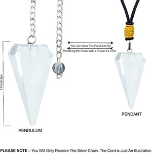 Clear Quartz Reiki Healing Pendulum for Meditation & Healing