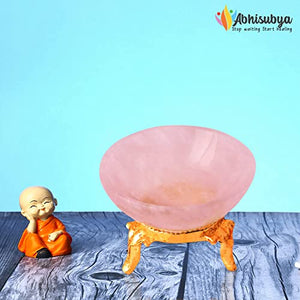 Rose Quartz Crystal Bowl - Chakra Stones - Handmade Gift