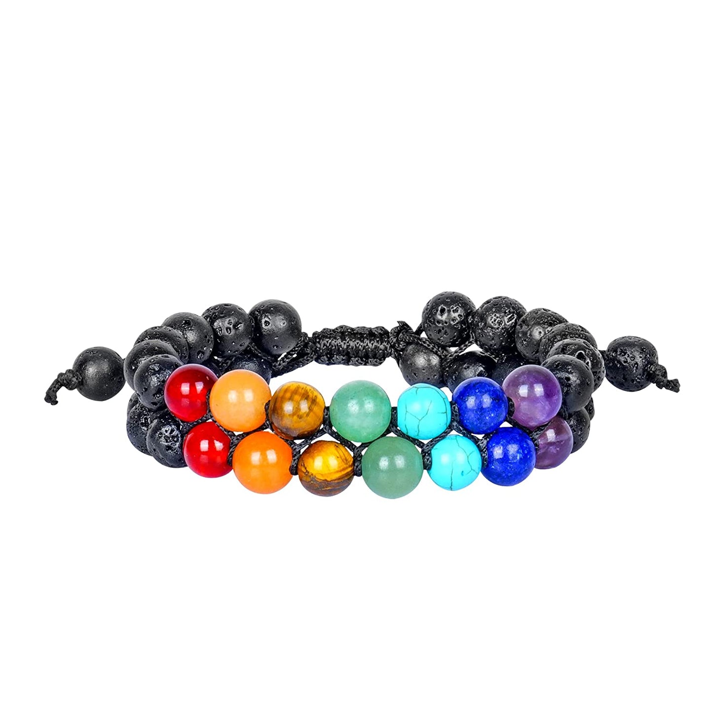 7 Chakras Healing Crystals Lava Bracelet for Yoga & Mediation