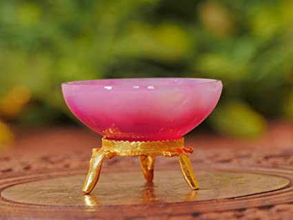 Elegant Beauty: Pink Onyx Crystal Bowl for Stones