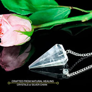 Clear Quartz Reiki Healing Pendulum for Meditation & Healing