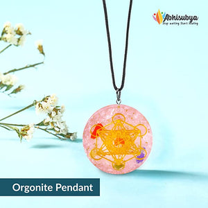 Rose Quartz Metatron Sacred Geometry Orgone Pendant