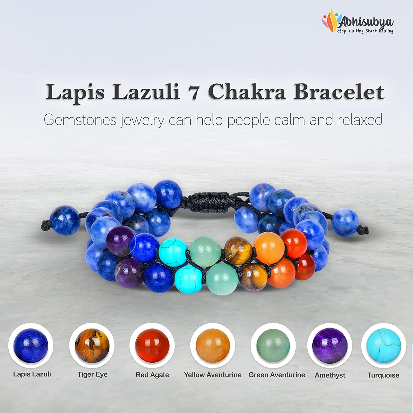 Lapis Lazuli Stretchable Crystal Bracelet for Healing