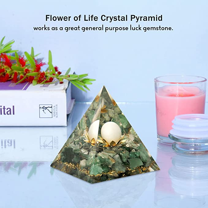 Moonstone Crystal Orgone Pyramid for Healing & Positivity