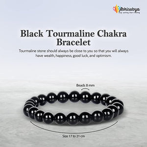 Black Tourmaline Healing Crystal Unisex Bracelet