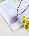 Amethyst Raw Rough Crystal Pendant Necklaces for Gifting