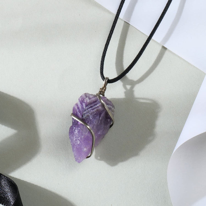 Amethyst Raw Rough Crystal Pendant Necklaces for Gifting