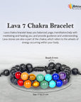 7 Chakras Healing Crystals Lava Bracelet for Yoga & Mediation