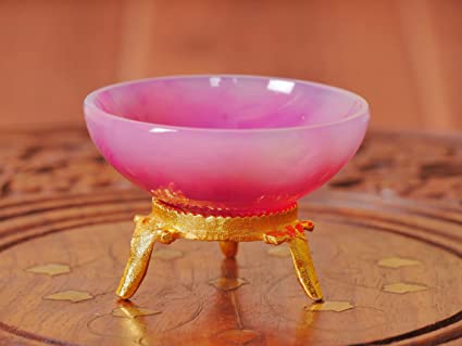 Elegant Beauty: Pink Onyx Crystal Bowl for Stones