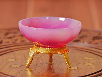 Elegant Beauty: Pink Onyx Crystal Bowl for Stones