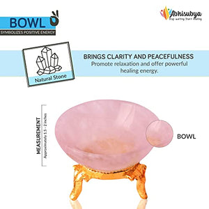 Rose Quartz Crystal Bowl - Chakra Stones - Handmade Gift